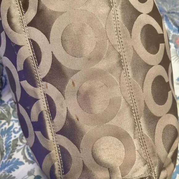 2010 Coach Signature Madison OP Art Maggie Hobo Handbag w/ Gold Hangtag 14305 - Picture 13 of 15